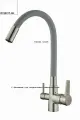 Смеситель для кухни с подключением фильтра питьевой воды с силиконовым изливом из нержавеющей стали