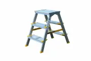 Стремянка Alumet ASD 5203 2х3 двухсторонняя, анодированная широкие ступени, рабочая высота 2.65 м, нагрузка 150 кг.