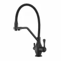 Смеситель для кухни с гибким изливом и подключением фильтра Rose R858H, черный