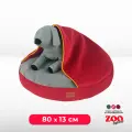 Лежанка-карман для собак и кошек ZOOexpress круглая Ампир №2, 80х13 см, серый/бордо
