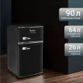 Холодильник TESLER RT-97 BLACK, черный, морозильная камера сверху, класс A+, 91 л
