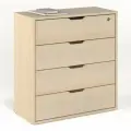Тумба БАНГА-10, дуб молочный, с ящиками, (ВхШхГ) 73,4х69,8х32,6 см, ЛДСП