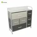 Комод 3F-7D-MIXGRAY/WHITE-80x29x78.5 комод-микс. для спальни, детской, для дачи, метал - дерево - ткань