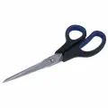 Ножницы Brauberg Soft Grip 190мм, асимметричные ручки, остроконечные, серо-зеленые (230762), 12шт.