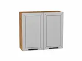 Шкаф верхний с 2-мя дверцами Глетчер, цвет фасада Гейнсборо Силк, цвет каркаса Дуб Вотан, 716*800*318 мм