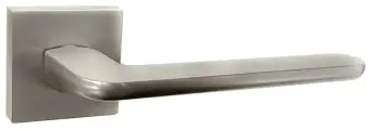 Ручка дверная межкомнатная на квадратной розетке Лана, никель супер матовый