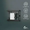 Полотенцесушитель Водяной Onix, модель Vega Turn Left Black 320x400, фокстрот с боковым угловым подключением слева, черный, полный комплект