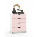 Есэндвич Grand-Лаворо-3 Комод 70х90х40 см, с ящиками (Белый/Розовый кварц)