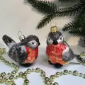 Irena-Co Набор елочных игрушек, стекло Снегирек - 7,5х6х5, Снегирек 2 - 7х7х5