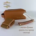 Набор опасная бритва Silver Slide, сталь 440C, для бороды/усов, ремень, несессер