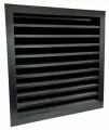 Решетка наружная вентиляционная 200х200 жалюзийная встраиваемая металлическая, черная, оцинкованная