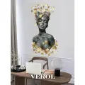 Наклейки интерьерные на стену VEROL Девушка, темный барельеф с золотом виниловые, для декора