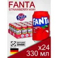 Fanta Strawberry-Kiwi, 0.33 л, 24 шт, классическая банка (газированный напиток Фанта Клубника и Киви, жб, Германия)