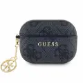 Guess чехол для Airpods Pro 2, кожа 4G с классическим лого и подвеской, черный