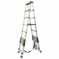 Лестница-стремянка телескопическая алюминиевая двухсекционная (4.4+4.4м,15+15ступенек, max нагрузка 150кг, вес 26.5кг)
