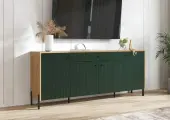Комод Оливия МИФ (металл) 2000х830х42,6 (Дуб Крафт/Браш Мени Грин) 200*42*83, ЛДСП