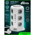 Сетевой фильтр RITMIX RM-2123C White, 12 евророзеток, 5 х USB, 2 м