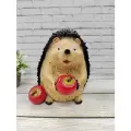 Фигура декоративная Ежик с яблоками 14*14,5*15 см