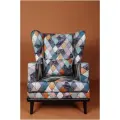 Мягкое кресло для отдыха на высоких ножках с ушами Фантазёр Принт Motive