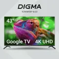 43 Телевизор Digma DM-LED43UQB31, QLED, 4K Ultra HD, черный, смарт ТВ, Google TV