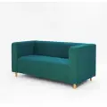 Диван MOLECO Бэни, офисный, с подлокотниками, велюр, изумрудный, 210x78x77 см
