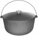 Казан Походный Алюминиевый Литой 15л d360 h215 с Крышкой и Дужкой Ровное Дно Гардарика 15-1