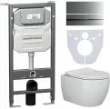 Комплект 4 в 1 Ceramicanova с инсталляцией Envision, безободковым унитазом Play, матовой клавишей Flat