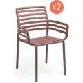 Комплект из 2-х садовых обеденных кресел NARDI Doga, цвет марсала