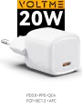 Зарядное устройство VOLTME Revo 20C mini, 20 Вт W, блок питания USB Type C, быстрая зарядка для телефона iPhone Samsung, адаптер белый Online Box