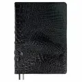 Ежедневник недатированный ESCALADA, формат А5+, 160 л, твёрдый переплёт с поролоном, Аллигатор, черный