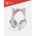 Наушники проводные игровые с микрофоном ONIKUMA X10, с подсветкой, розовый