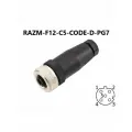 RAZM-F12-C5-CODE-D-PG7 разъём М12 D-coding 5 pin прямой / розетка (мама) / PG7 (4-6 мм диаметр под кабель)