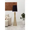 Светильник напольный/ Торшер Лиссабон, золотое основание, черный абажур