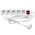 Удлинитель Volsten, 5 гнезд, 3 м, с выключателем, 10 А, 2200 Вт