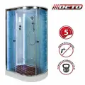 Душевая кабина Deto EM1512L (120x80x220) LED низкий поддон, стекло узорчатое, левая