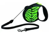 Поводок-рулетка Flexi Safari tiger М, 5 м, 20 кг, зеленый принт