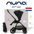 Прогулочная коляска Nuna Triv next цвет Caviar с реверсивным блоком 8 кг всесезонная с большими колесами