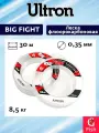 Леска флюорокарбоновая ULTRON Big Fight Fluorocarbon 0,35 мм, 8,5 кг, 30 м, прозрачная