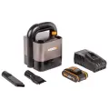Аккумуляторный пылесос WORX WX030, 20В, 2Ач х1, ЗУ, 2 насадки, коробка