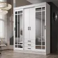 Шкаф-купе Лорд с зеркалом Эра Белый гладкий, 170ш*58г*220в см