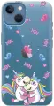 Силиконовый чехол на Apple iPhone 13 / Эпл Айфон 13 с рисунком Unicorns and Candies