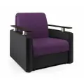 Кресло-кровать Шарм 80 фиолетовая рогожка и черная экокожа
