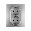Legrand Etika Алюминий Розетка 2-ая с заземлением , винтовые клеммы, 16А, 250 В 672423, 20 шт.