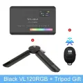 Ulanzi VL120 RGB двухцветный светодиодный светильник для камеры, Black with tripod