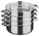 Мантоварка сталь, 30 см, 21.5 л, 4 секции, Катунь, крышка стекло, индукция, КТ-304A/Т