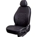 Комплект чехлов для Chevrolet Cruze Sd/Hb/Wag c 09-15г. Экокожа, ромб, черный, серая строчка.