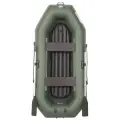 Лодка гребная под мотор Лоцман Стандарт 280 ВНД, цвет зеленый, надувное дно, армированный ПВХ