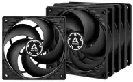 Вентилятор для корпуса ARCTIC P12 PWM PST ACFAN00137A 120x120x25mm, 200-1800rpm, 56.3 CFM, 4-pin PWM, black/black, value pack (5pc)