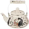 Чайник Agness эмалированный, 2,5л, серия парижские коты 934-391