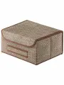 Коробка для хранения Casy Home ВО-022, с крышкой, бежевая, 35x28x18 см